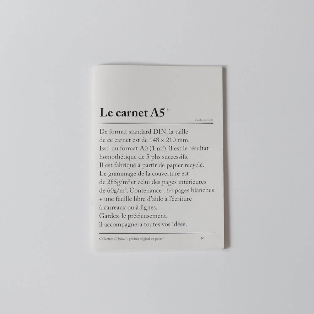 �ӡ��ݡ��� be-poles �� Le Carnet A5 note book �Ρ��ȥ֥å�