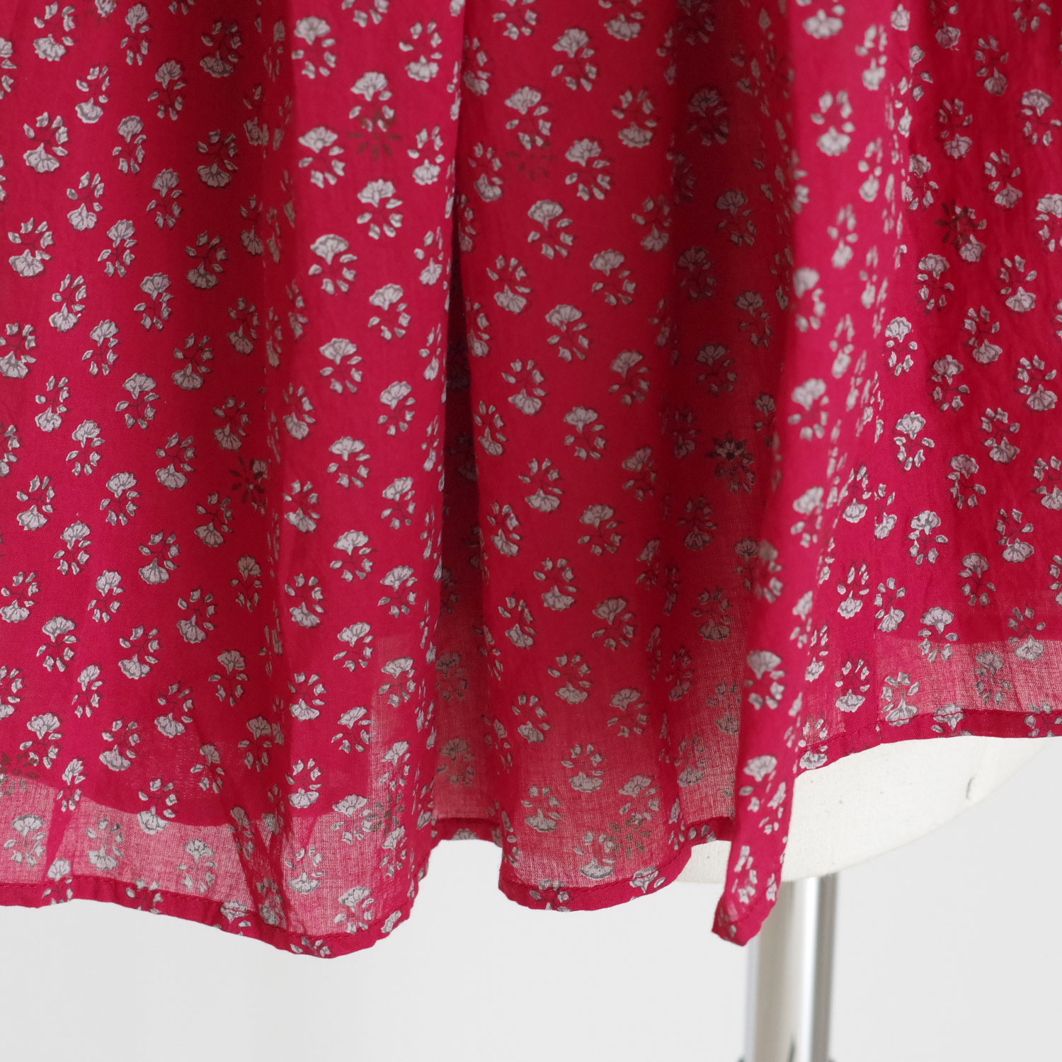 maison de soil �᥾��ɥ����� : 80s VOILE SMALL GENTIANA BLOCK PRINT SHIRT �ե������꡼�֥֥饦��
