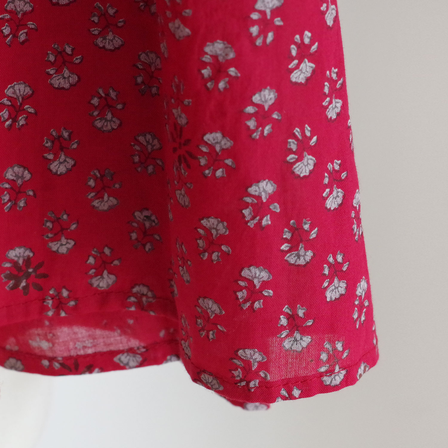 maison de soil �᥾��ɥ����� : 80s VOILE SMALL GENTIANA BLOCK PRINT SHIRT �ե������꡼�֥֥饦��