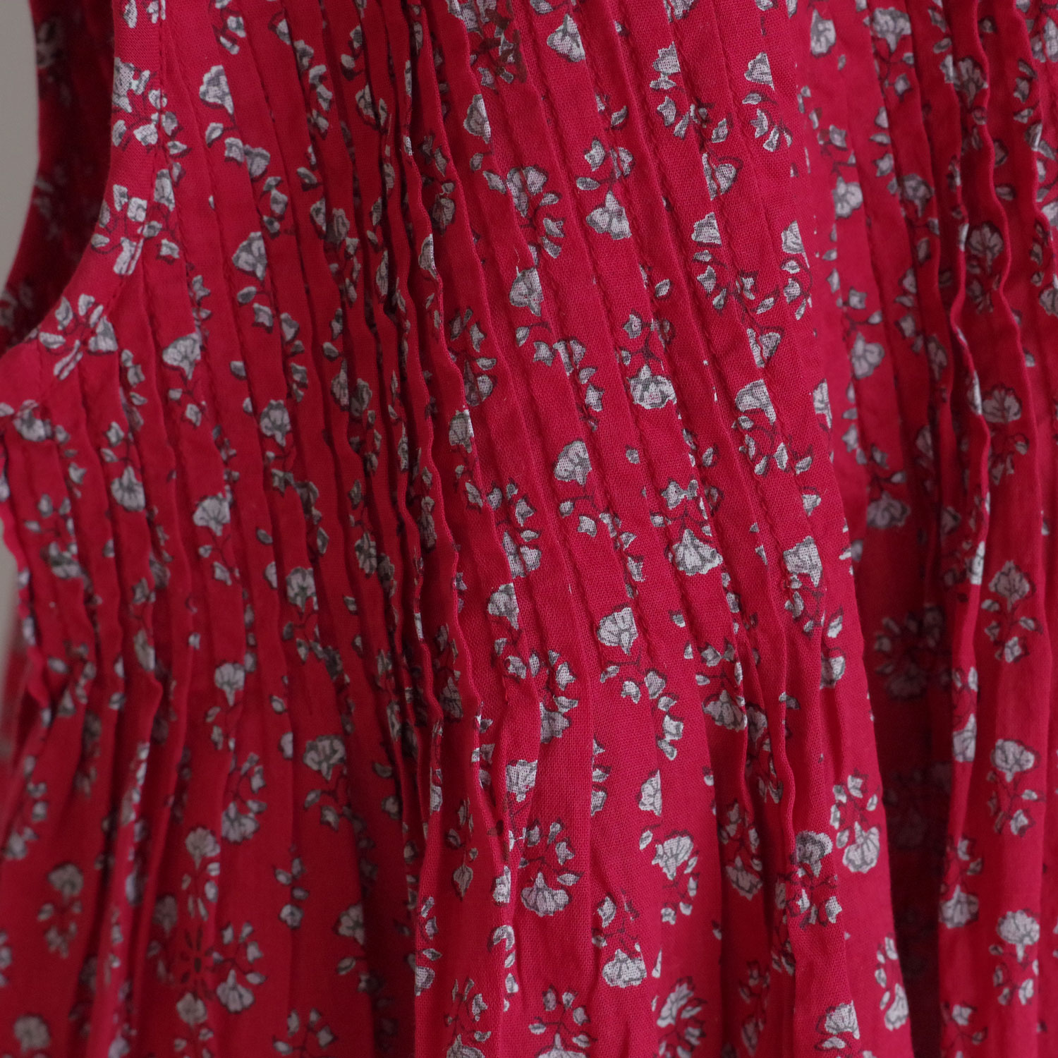 maison de soil �᥾��ɥ����� : 80s VOILE SMALL GENTIANA BLOCK PRINT SHIRT �ե������꡼�֥֥饦��