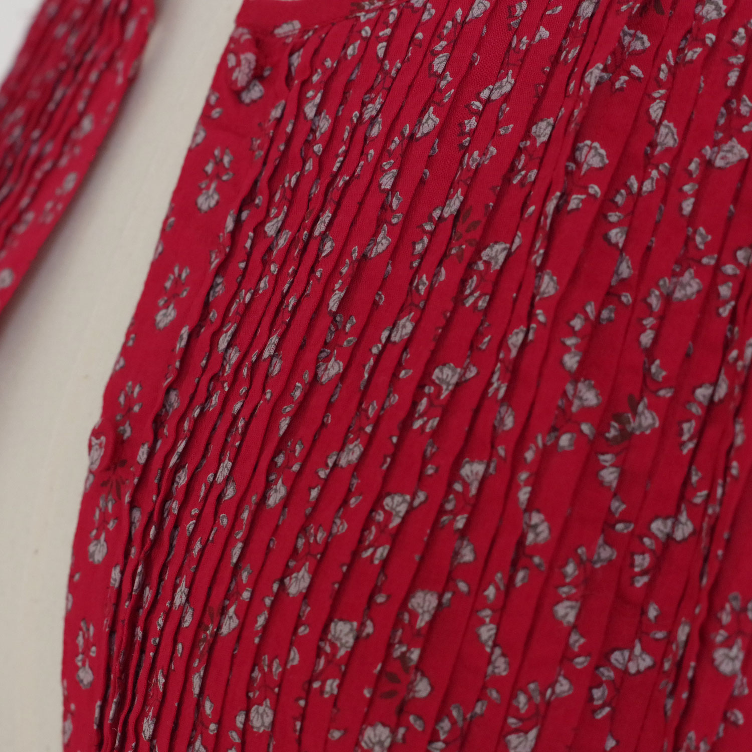 maison de soil �᥾��ɥ����� : 80s VOILE SMALL GENTIANA BLOCK PRINT SHIRT �ե������꡼�֥֥饦��