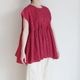 maison de soil �᥾��ɥ����� : 80s VOILE SMALL GENTIANA BLOCK PRINT SHIRT �ե������꡼�֥֥饦��