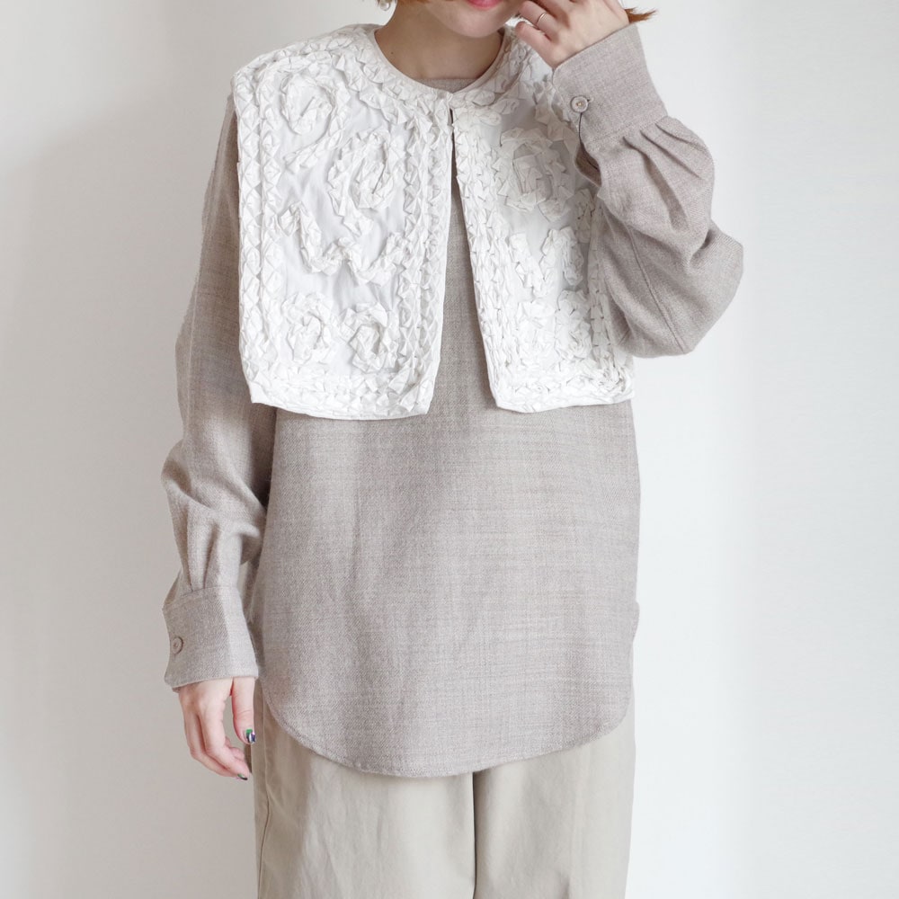 pheeta フィータ　付け襟 Pheeta フィータ ウール 2way つけ襟付き ノーカラー トップス