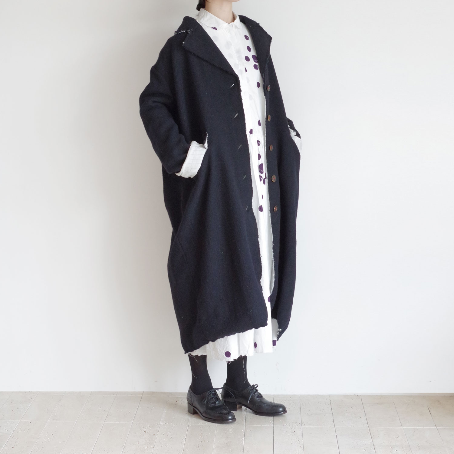 H+ HANNOH WESSEL ���å���ץ�她���Ρ��������� : Coat Milvia (NAVY) �ϥꥹ�ĥ����ɥ�����