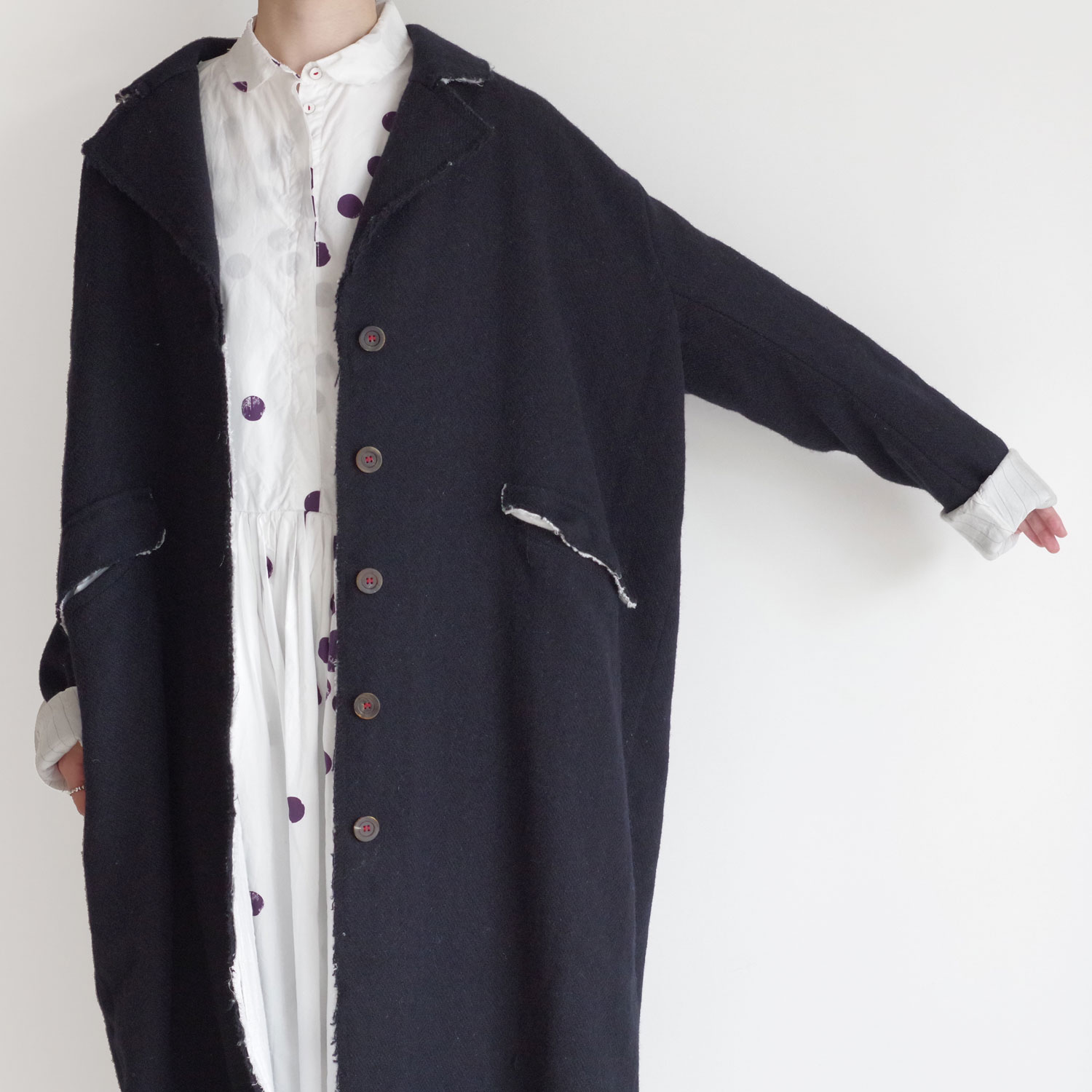 H+ HANNOH WESSEL ���å���ץ�她���Ρ��������� : Coat Milvia (NAVY) �ϥꥹ�ĥ����ɥ�����