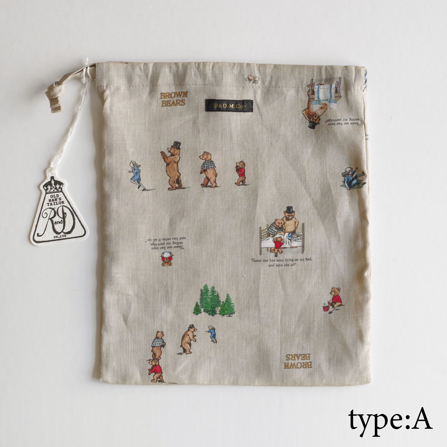 R&D.M.Co- ɥޥ󥺥ơ顼 : BROWN BEARS DRAWSTRING BAG 