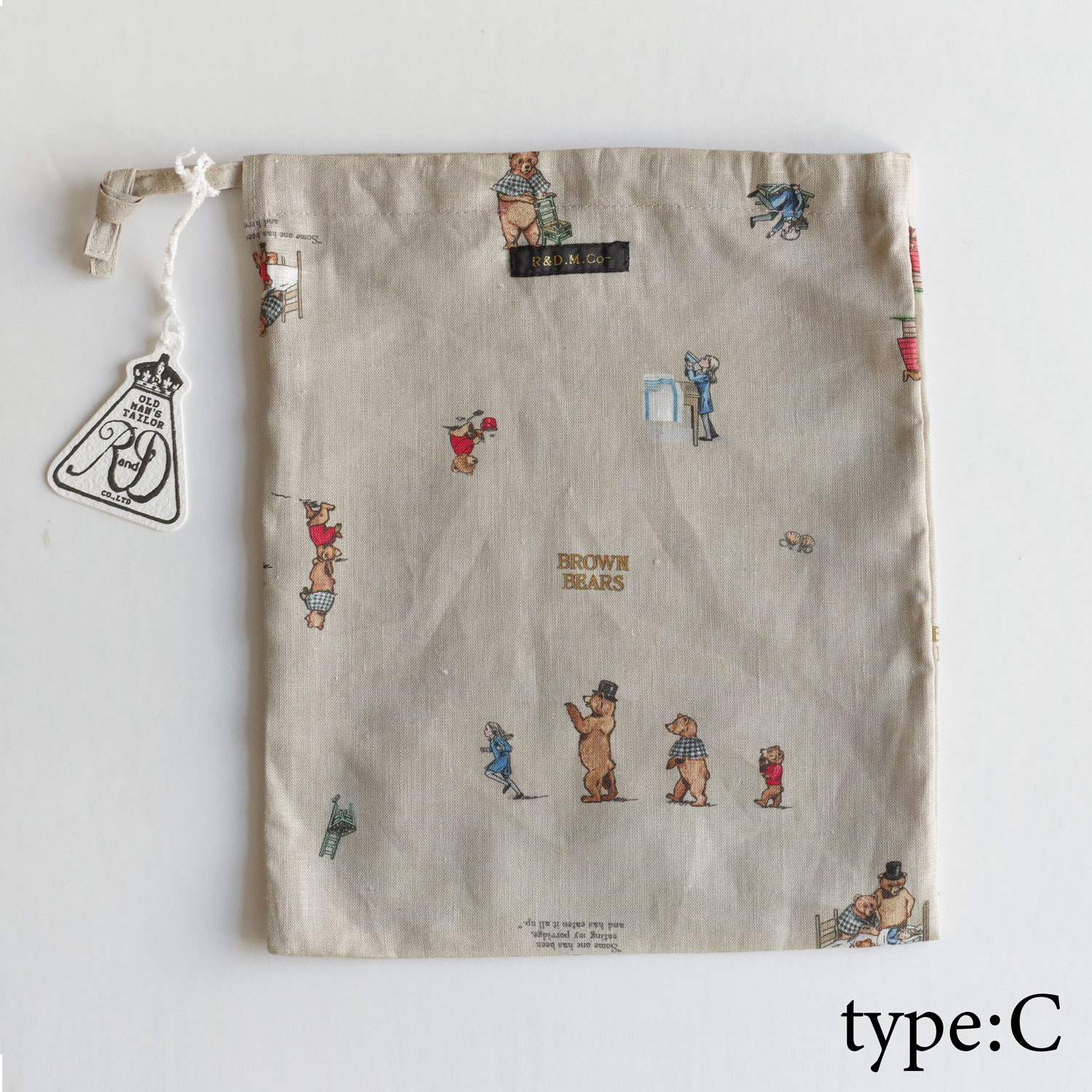 R&D.M.Co- ɥޥ󥺥ơ顼 : BROWN BEARS DRAWSTRING BAG 