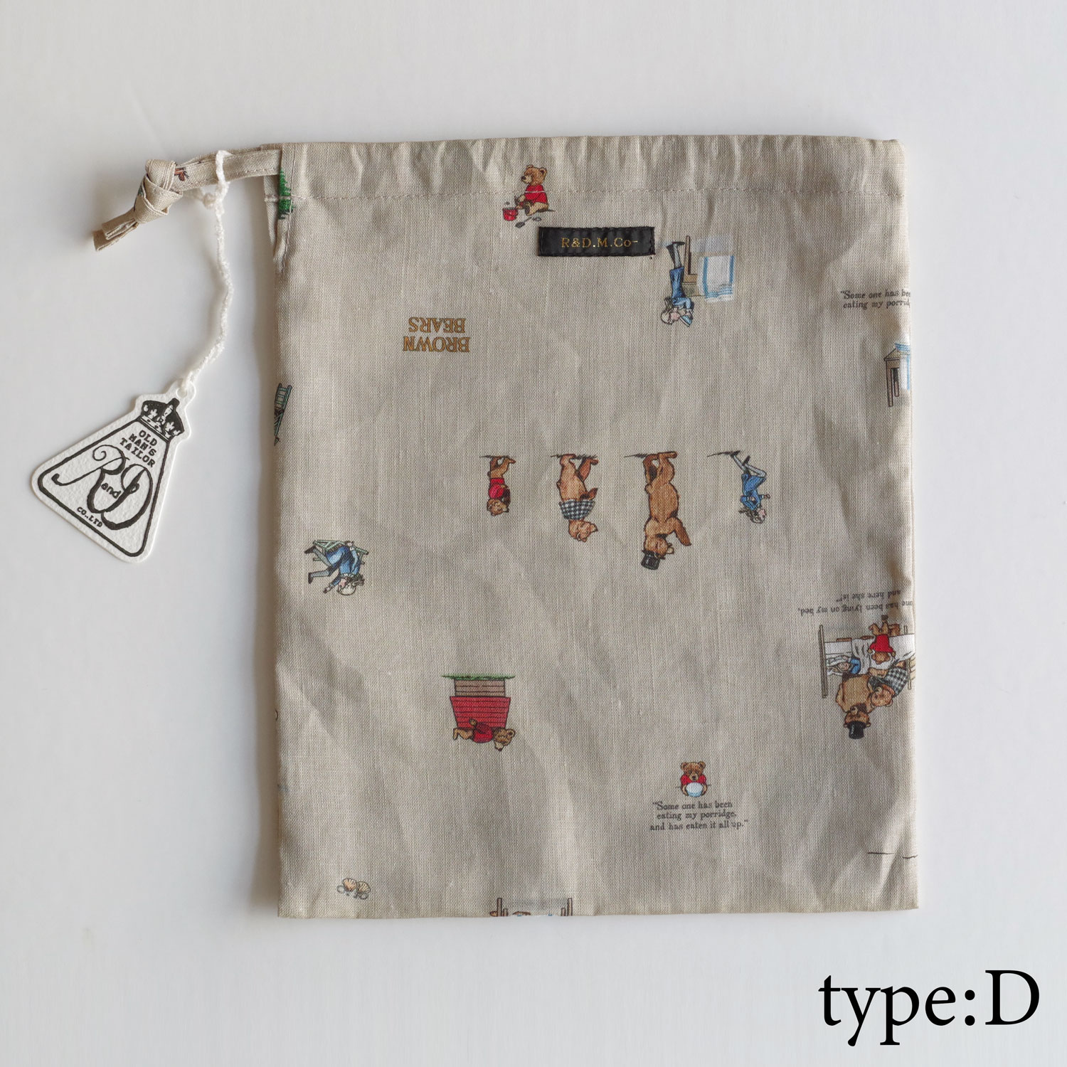 R&D.M.Co- ɥޥ󥺥ơ顼 : BROWN BEARS DRAWSTRING BAG 