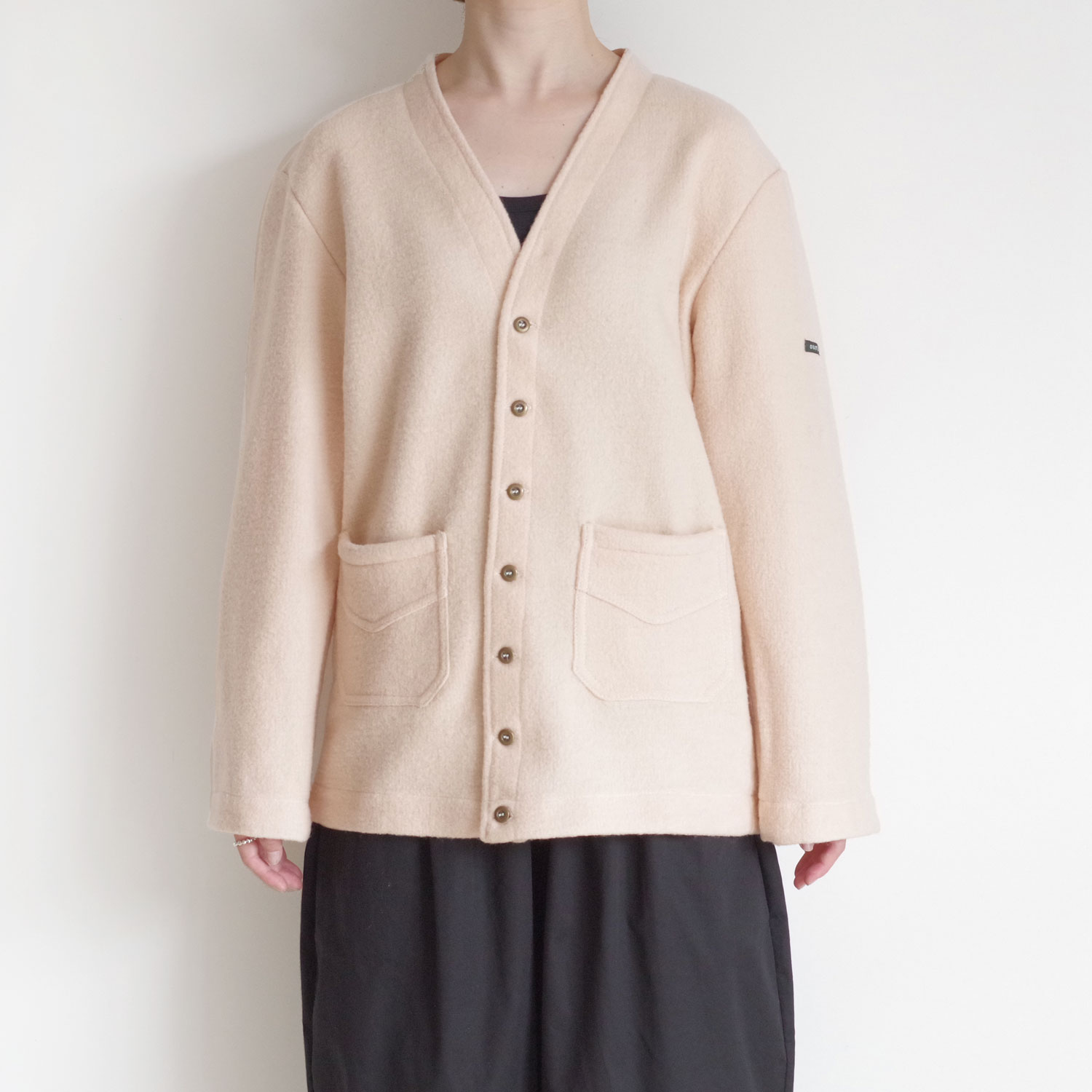 45rpm - 45rpm  縮絨ウール カーディガン  羽織  2 outil ウティー : TRICOT ESTOS (SCALLOP SHELL) 縮絨ウール