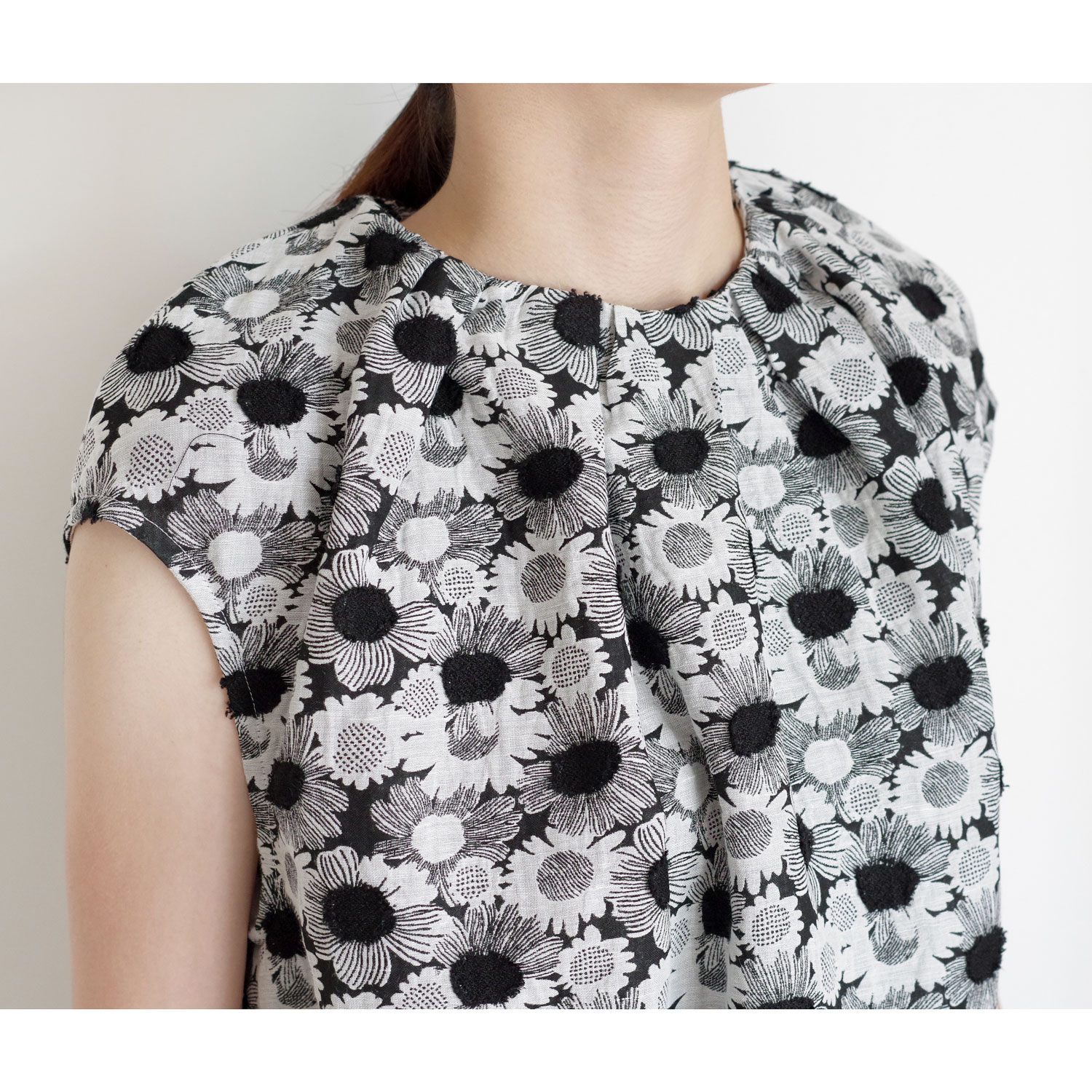 R&D.M.Co- ɥޥ󥺥ơ顼 : JACQUARD DAISY NO SLEEVE DRESS ǥԡ