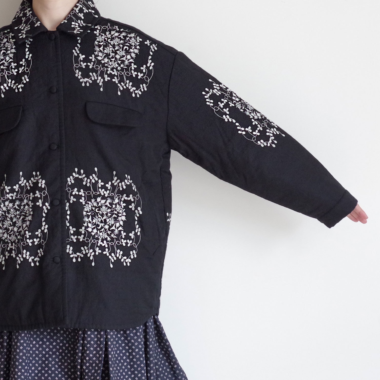 AODRESS �����ɥ쥹 : quilt emblem flowers loose fit blouson �ɽ��ե�åץݥ��åȥ֥륾��