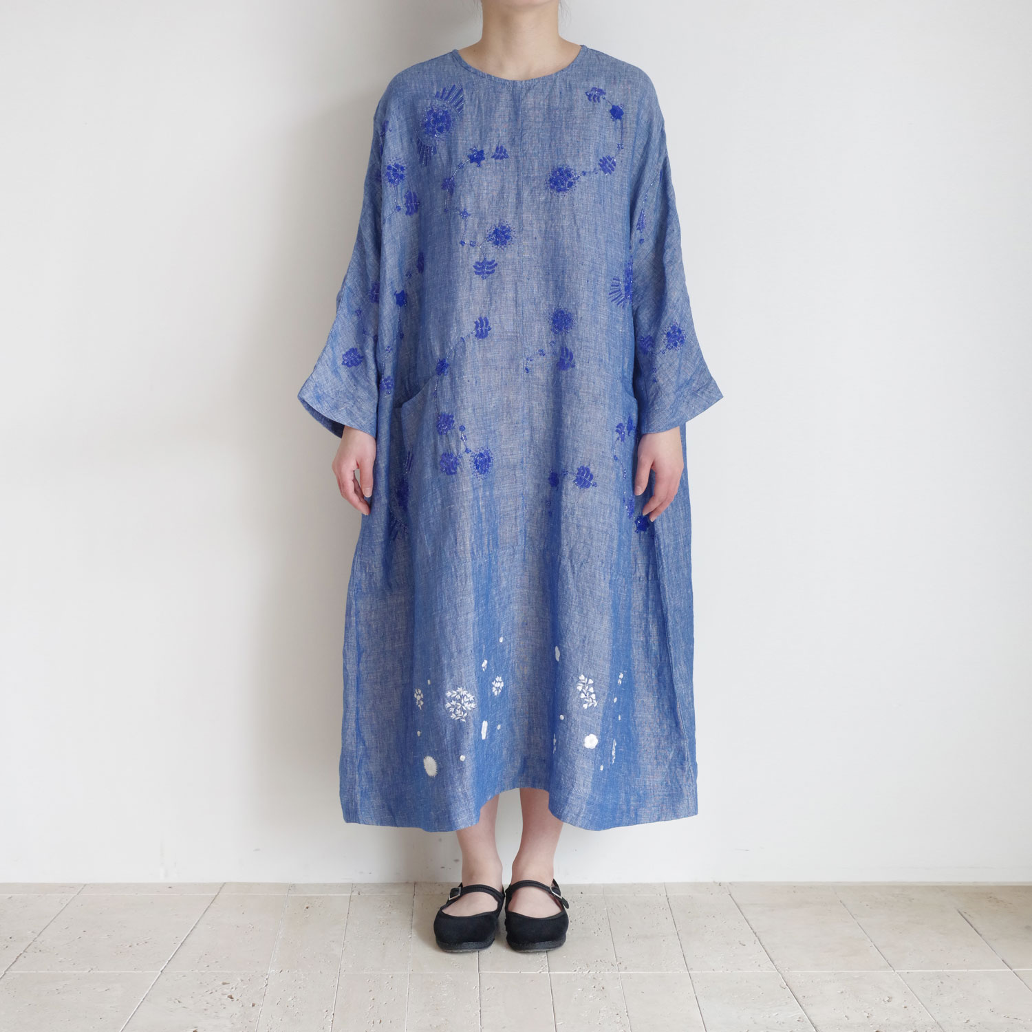AODRESS アオドレス : royal emb round shaped dress リネン刺繍