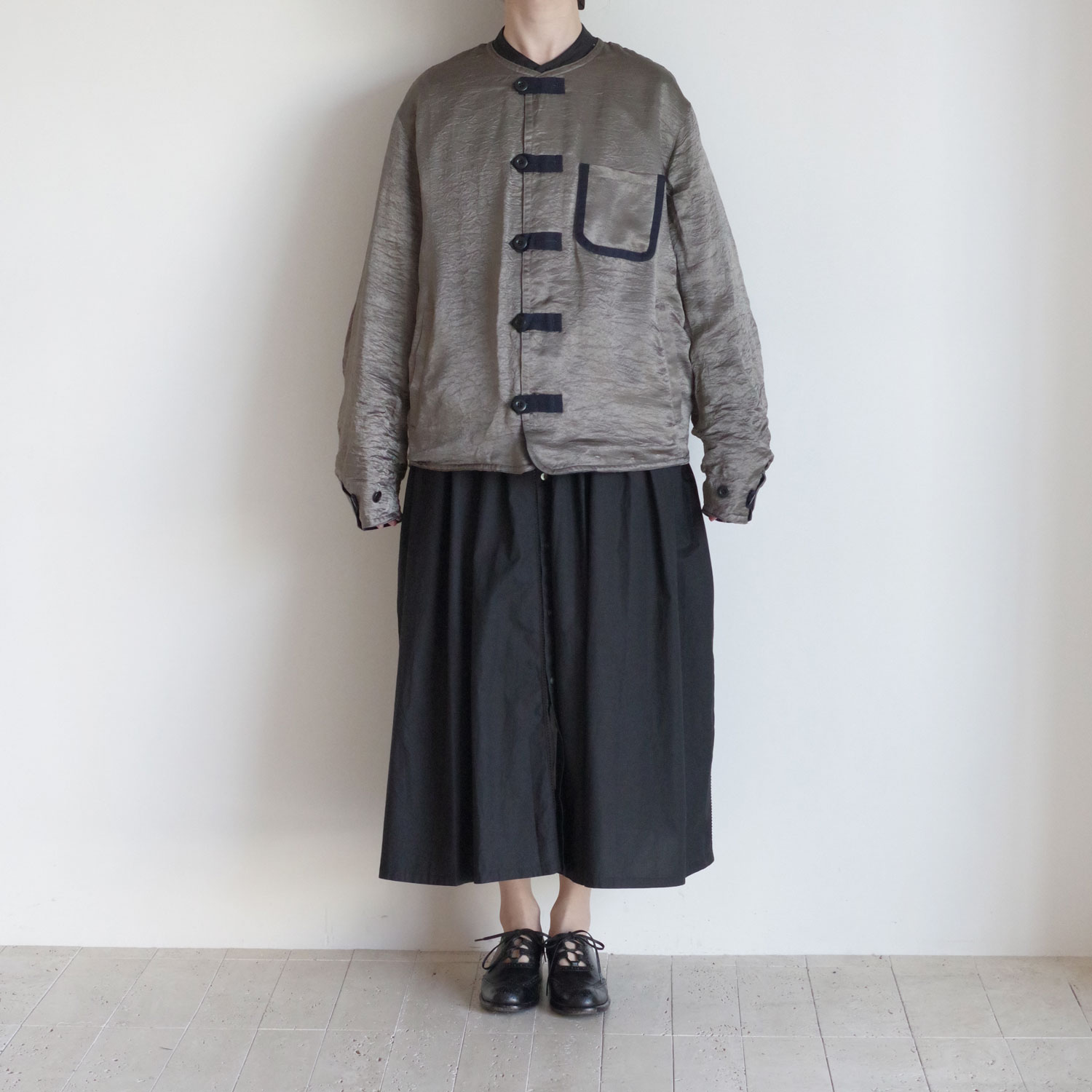 R&D.M.Co- OLDMAN��S TAILOR ������ɥޥ󥺥ơ��顼 : NO COLLAR R-L BLOUSON ��С����֥른�㥱�å�