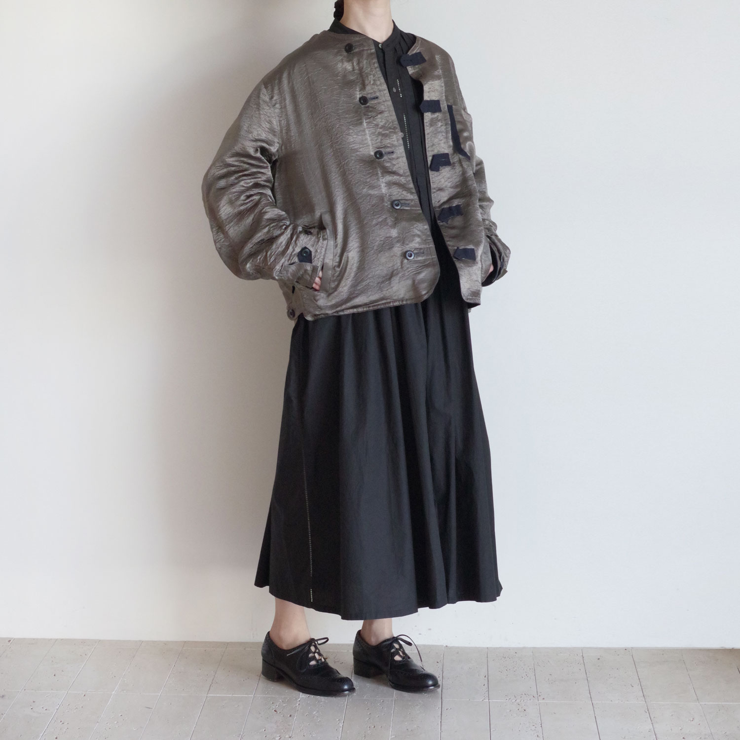 R&D.M.Co- OLDMAN��S TAILOR ������ɥޥ󥺥ơ��顼 : NO COLLAR R-L BLOUSON ��С����֥른�㥱�å�