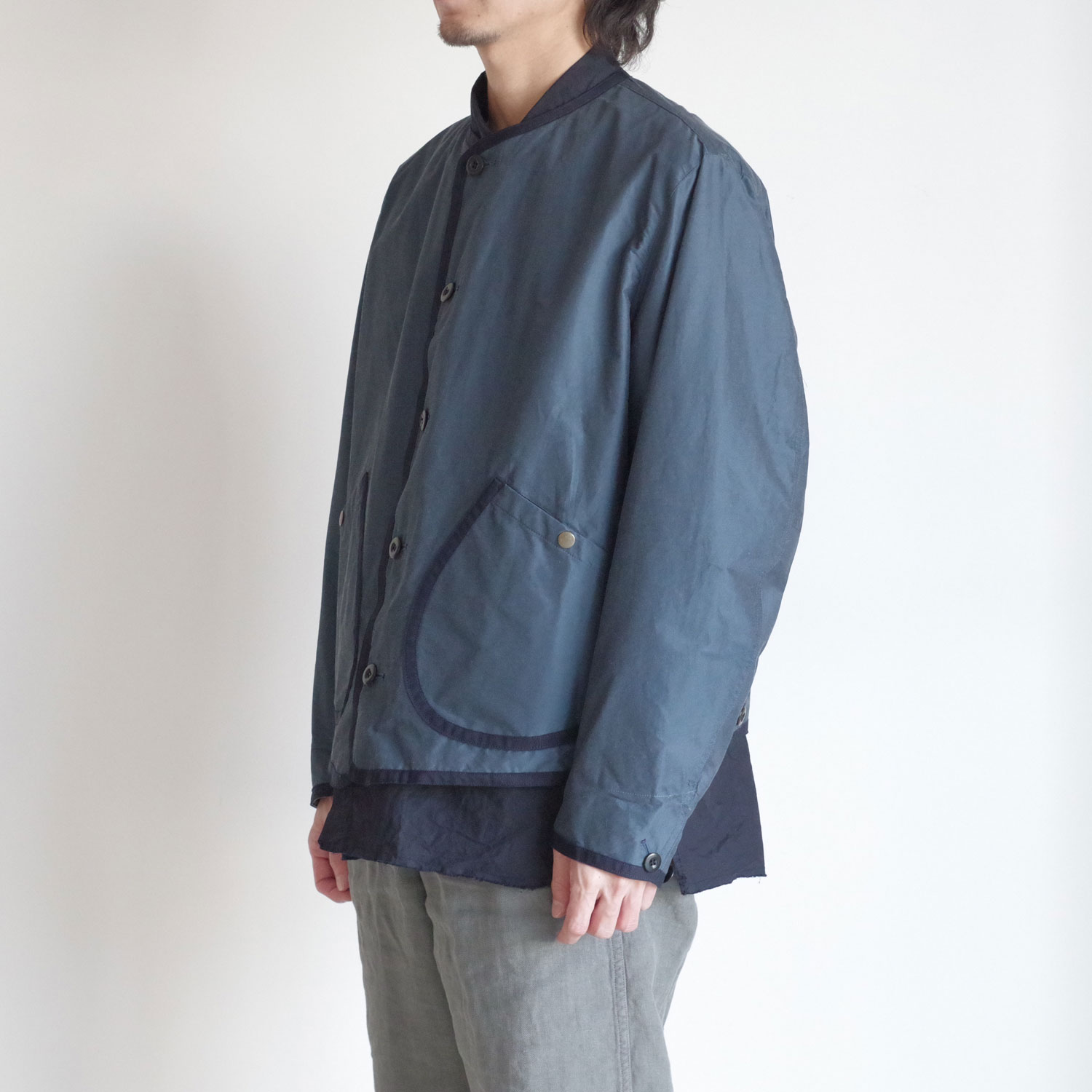 R&D.M.Co- OLDMAN��S TAILOR ������ɥޥ󥺥ơ��顼 : NO COLLAR R-L BLOUSON ��С����֥른�㥱�å�