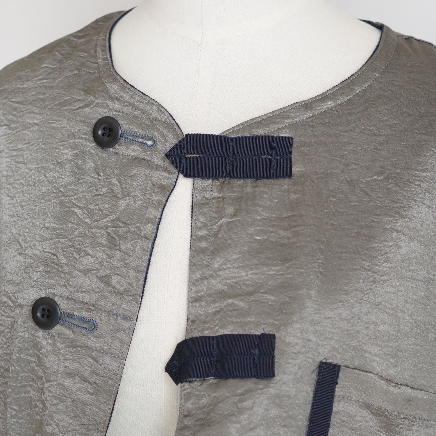 R&D.M.Co- OLDMAN��S TAILOR ������ɥޥ󥺥ơ��顼 : NO COLLAR R-L BLOUSON ��С����֥른�㥱�å�