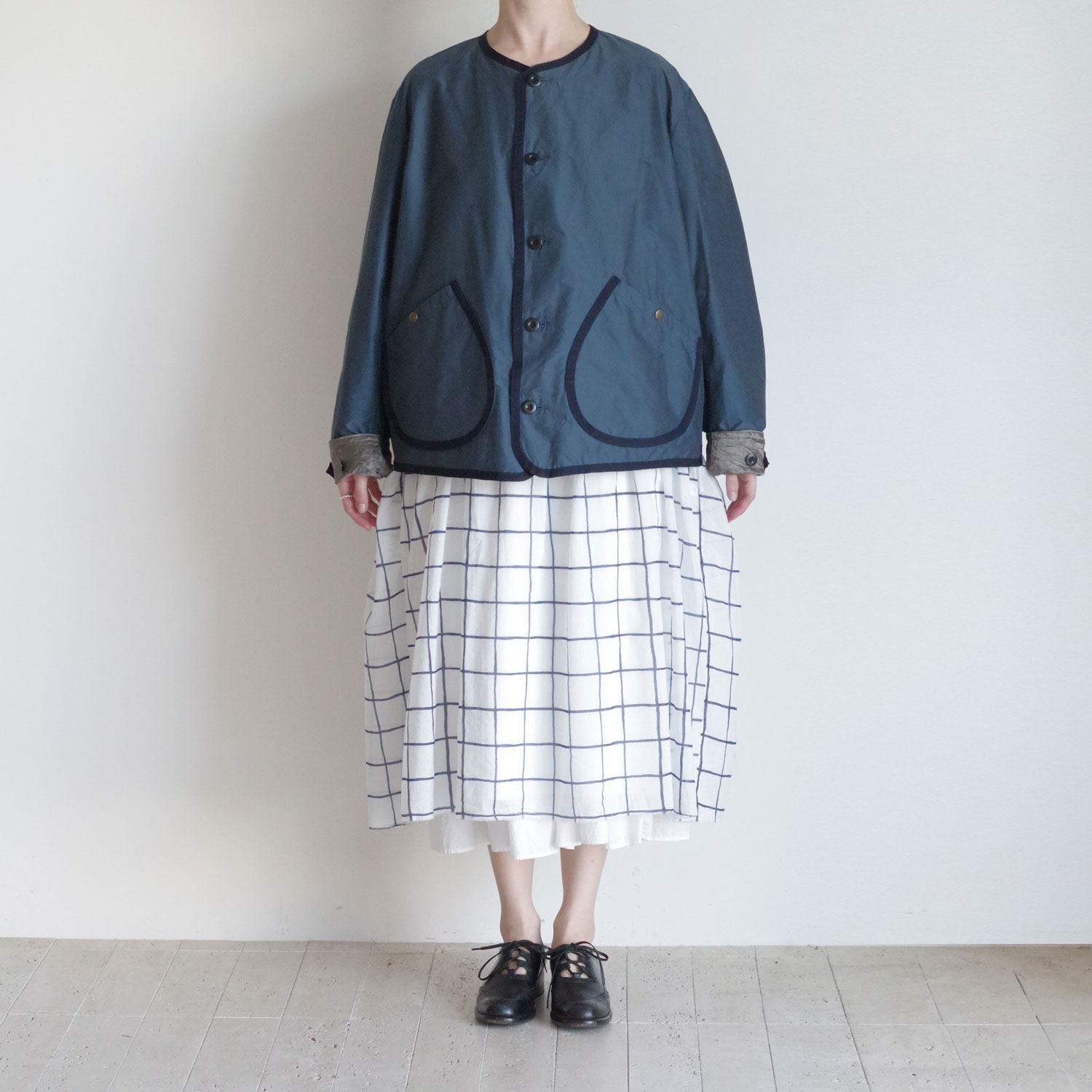 R&D.M.Co- OLDMAN��S TAILOR ������ɥޥ󥺥ơ��顼 : NO COLLAR R-L BLOUSON ��С����֥른�㥱�å�