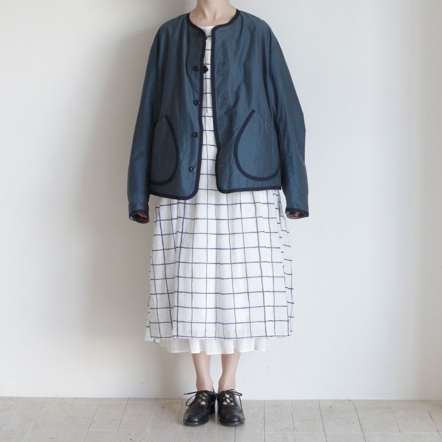 R&D.M.Co- OLDMAN��S TAILOR ������ɥޥ󥺥ơ��顼 : NO COLLAR R-L BLOUSON ��С����֥른�㥱�å�