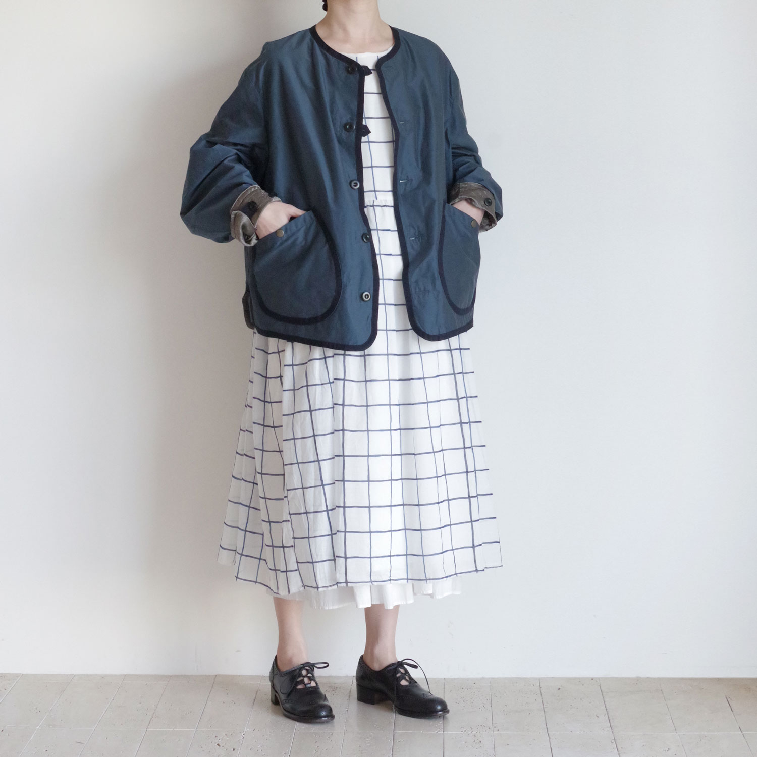 R&D.M.Co- OLDMAN��S TAILOR ������ɥޥ󥺥ơ��顼 : NO COLLAR R-L BLOUSON ��С����֥른�㥱�å�