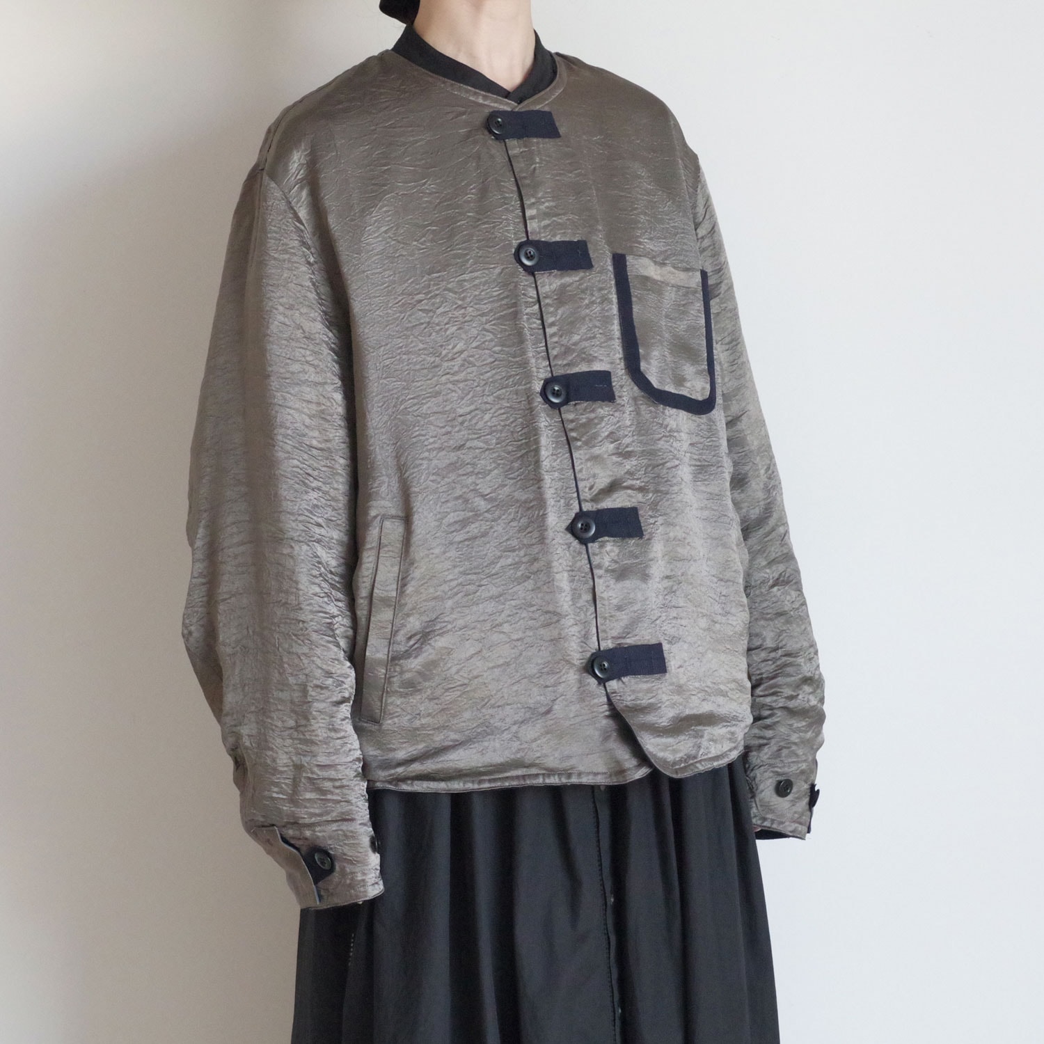 R&D.M.Co- OLDMAN��S TAILOR ������ɥޥ󥺥ơ��顼 : NO COLLAR R-L BLOUSON ��С����֥른�㥱�å�