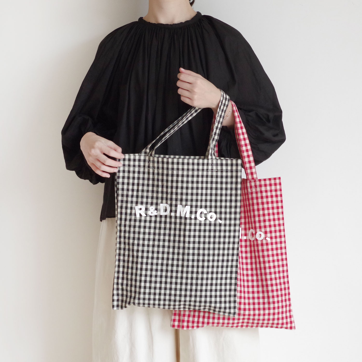 R&D.M.C. ギンガムチェック トートバッグ R&D.M.Co- オールドマンズテーラー : GINGHAM CHECK TOTE BAG