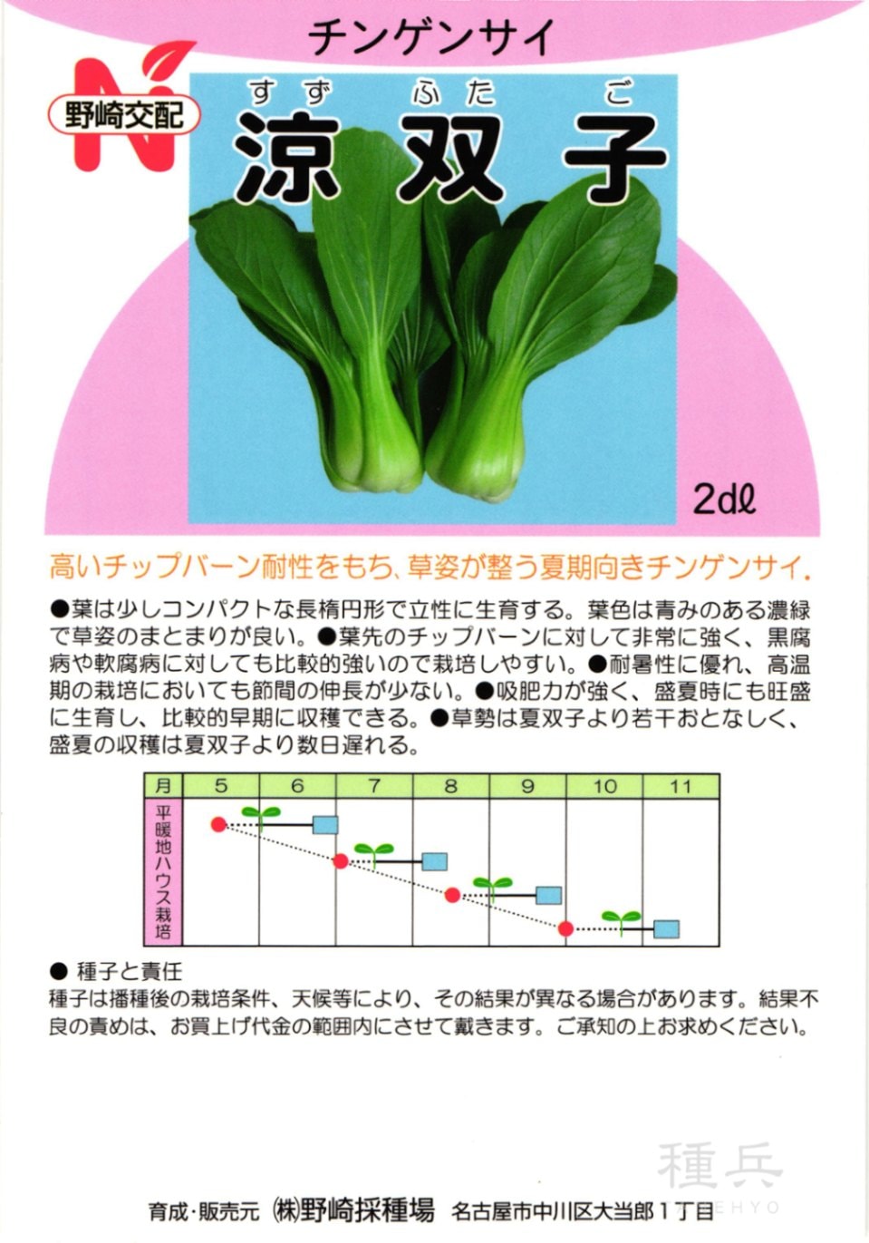 チンゲンサイ 種 『涼双子』  野崎採種場