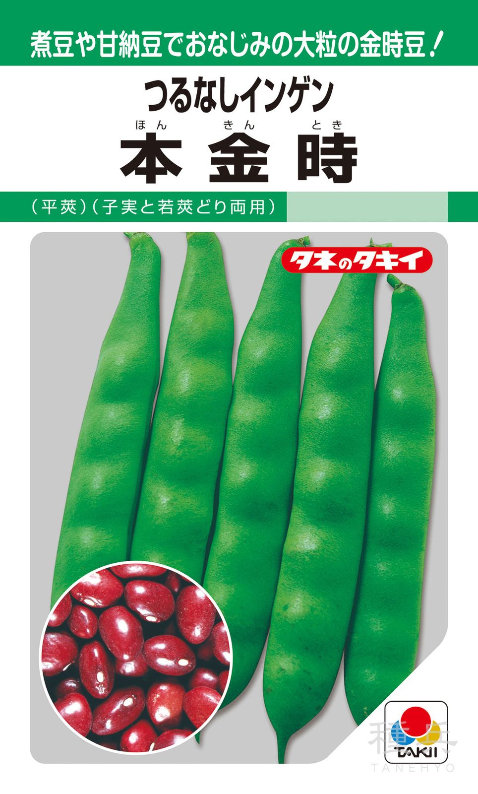 つるなしインゲン 種 『本金時』 ASA311 タキイ種苗 | たね,果菜の種