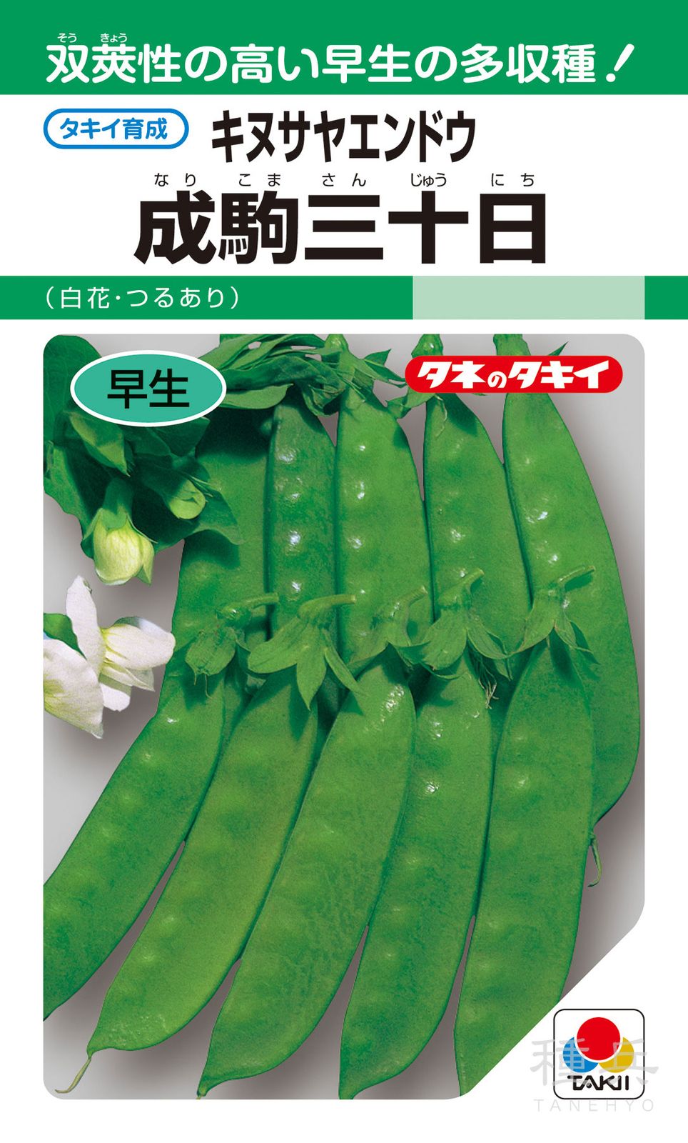 キヌサヤエンドウ 種 『成駒三十日絹莢』 AEN108 タキイ種苗 | たね