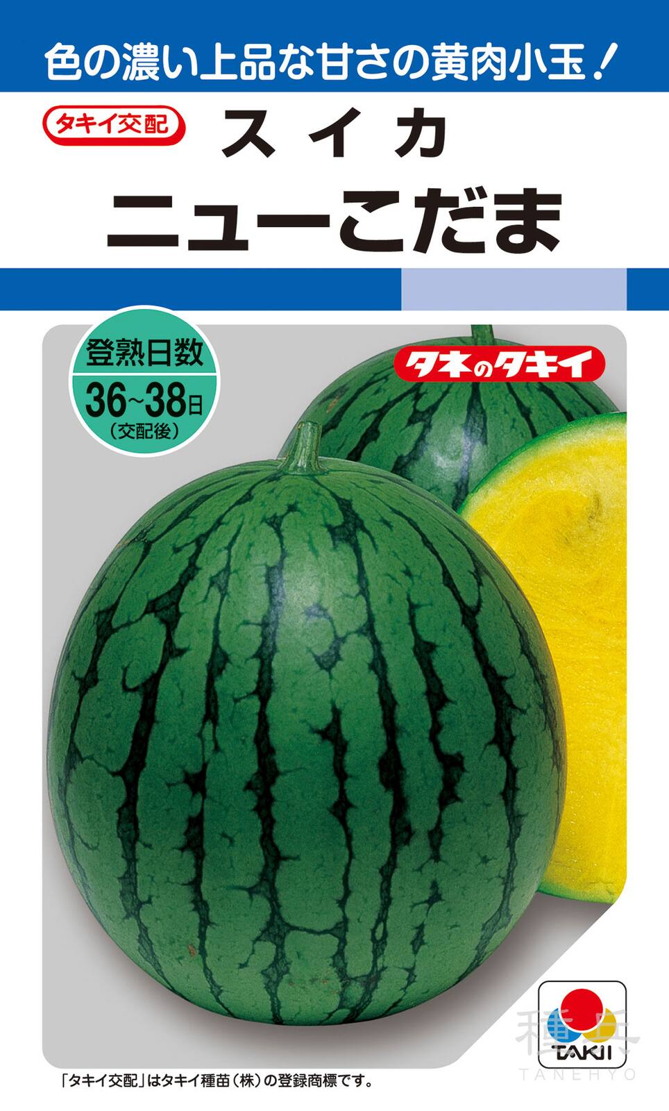 こだまスイカページ 小玉黄肉種スイカ 種 『ニューこだま』 ASU002 タキイ種苗