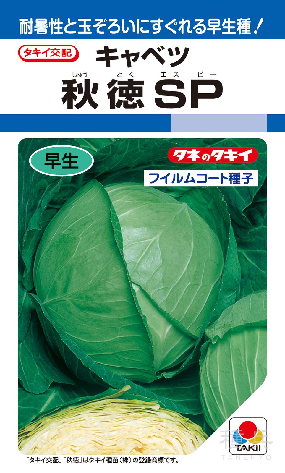 夏秋どりキャベツ 種 『秋徳SP』 ACA00X タキイ種苗 | たね,葉菜の種