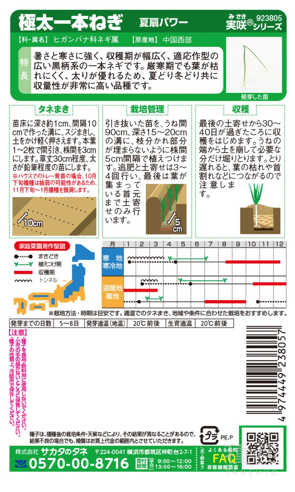 ネギ 種 『夏扇パワー』 サカタのタネ | たね,葉菜の種,ネギ,根深・白