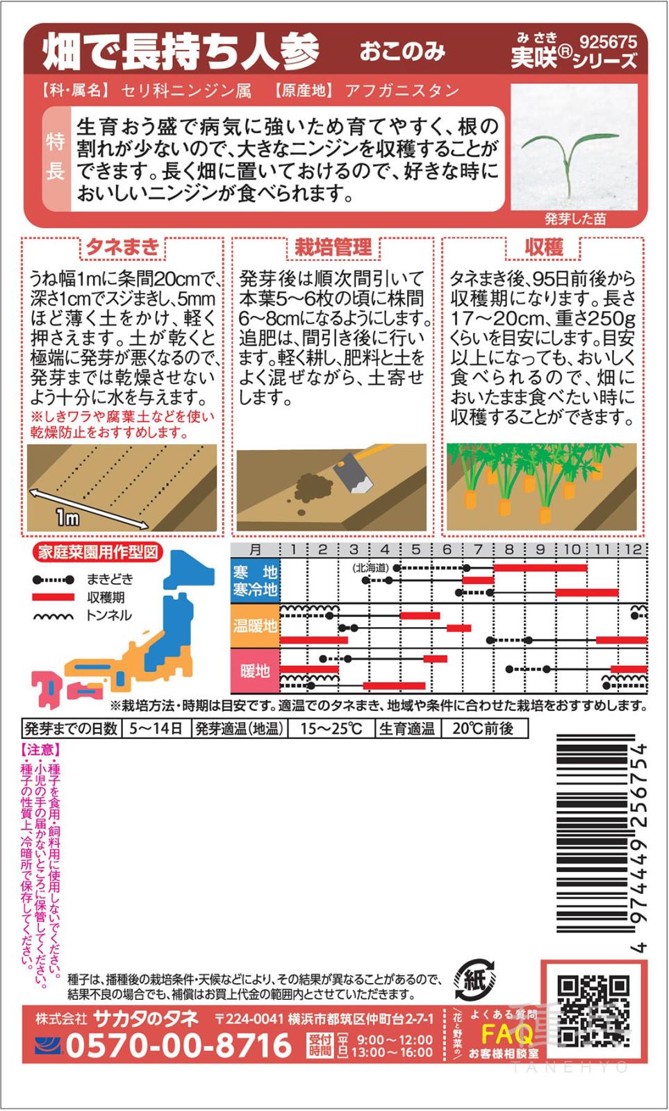 ニンジン 種 『おこのみ』 サカタのタネ | たね,根菜の種,ニンジン