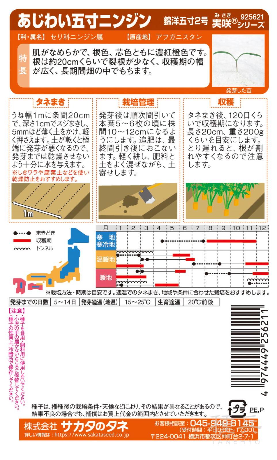 ニンジン 種 『錦洋五寸2号』 サカタのタネ | たね,根菜の種,ニンジン