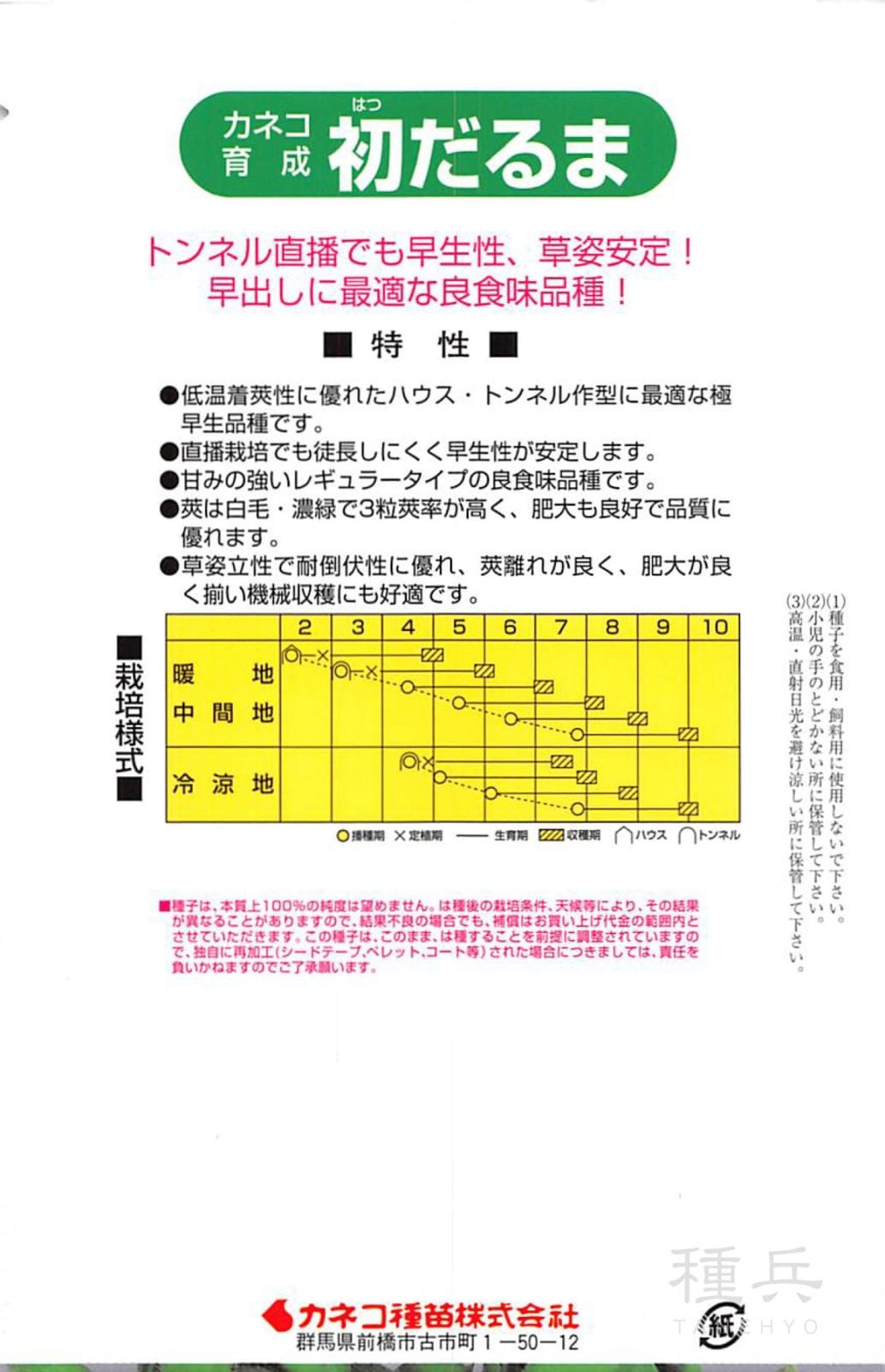 エダマメ 種 『初だるま』 カネコ種苗 | たね,果菜の種,エダマメ