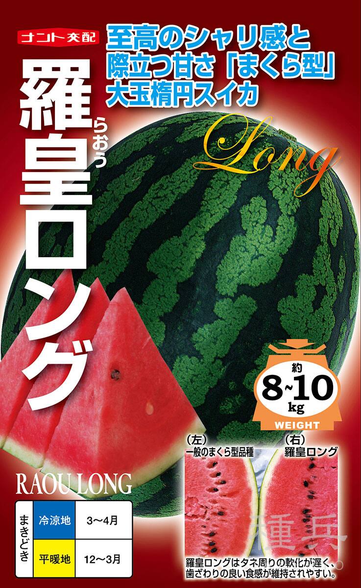 大玉スイカ 種 『羅皇ロング』 ナント種苗 | たね,果菜の種,スイカ,中