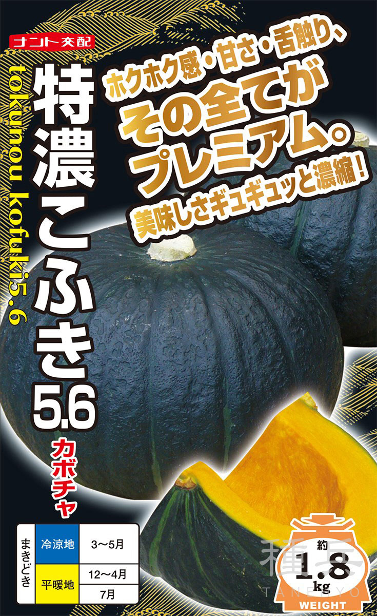 黒皮栗カボチャ 種 『特濃こふき5．6』 ナント種苗 | たね,果菜の種