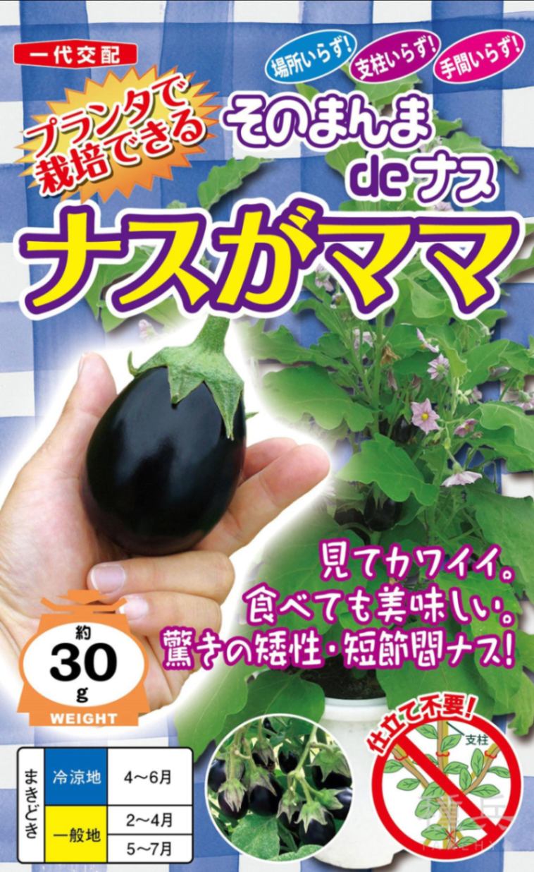 小型ナス 種 『ナスがママ（～そのまんまdeナス～）』  ナント種苗
