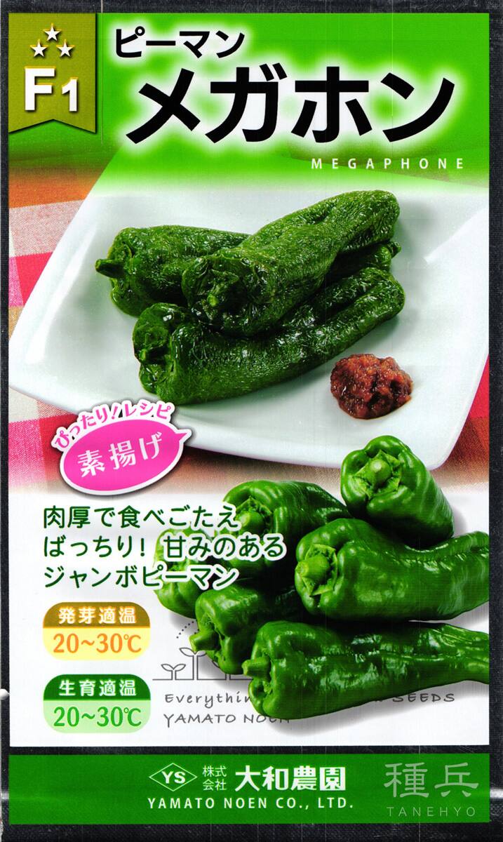 ピーマン ジャンボピーマン 種 『メガホン』 大和農園 | たね,果菜の種,ピーマン