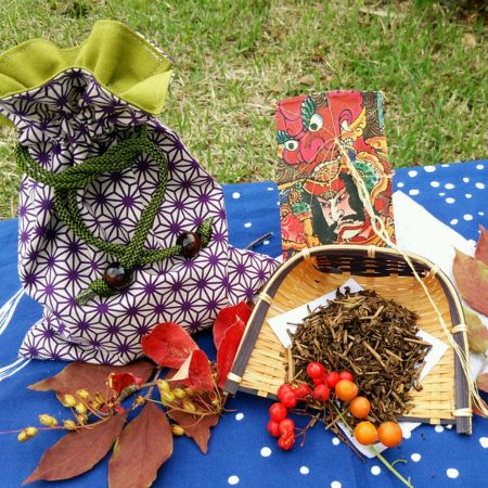 【フェア】巾着袋入り狭山茶【霞川 極上ほうじ茶】