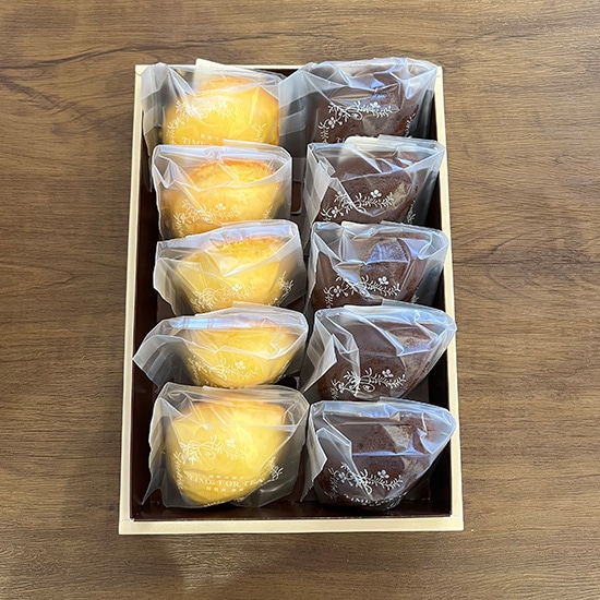 生絞り果汁のしゃりふわレモンケーキ5個＆カカオの実5個詰め合わせ