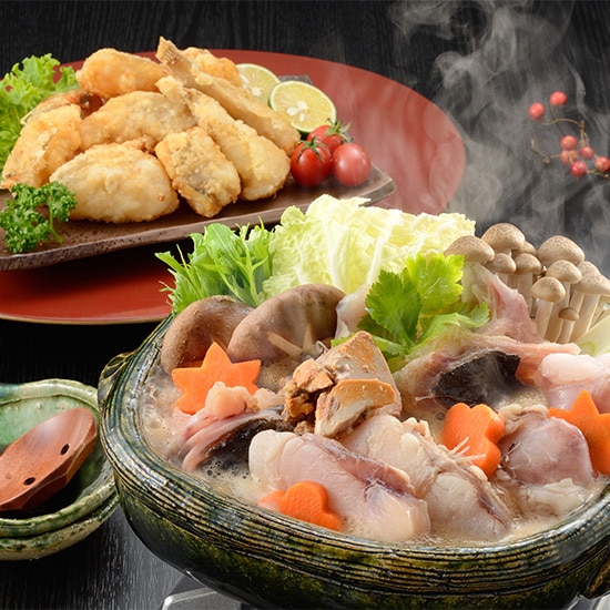 下関の隠れ名物 あんこう鍋あんこう唐揚げセット