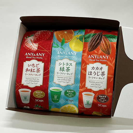 ANY&ANY Brend Tea Works 茶葉入り紙コップ 3種アソートA （いちご和紅茶・シトラス緑茶・カカオほうじ茶）