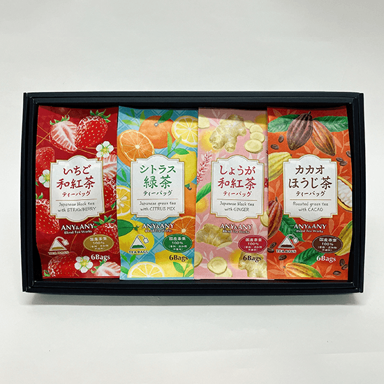 ANY&ANY Brend Tea Works ティーバッグ 4種アソート （いちご和紅茶・シトラス緑茶・しょうが和紅茶・カカオほうじ茶）