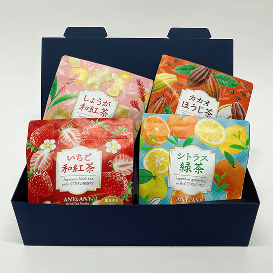 ANY&ANY Brend Tea Works リーフ 4種アソート （いちご和紅茶・シトラス緑茶・しょうが和紅茶・カカオほうじ茶）