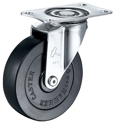 ハンマーキャスター ハンマーキャスター 420E-R75 ゴム一体車輪・樹脂