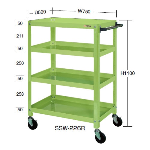 サカエ スーパースペシャルワゴン SSW-226R グリーン | タニックス