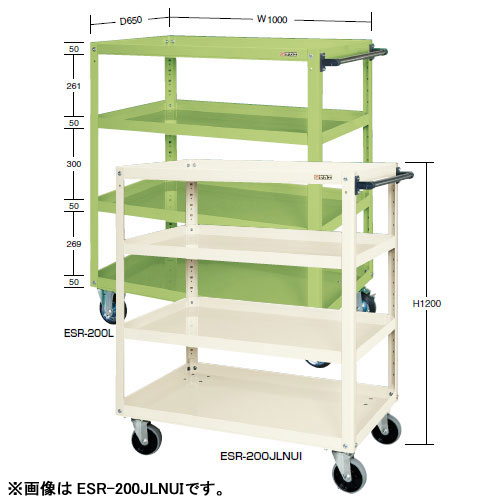 サカエ スーパーワゴン ESR-200LNUI アイボリー | タニックス