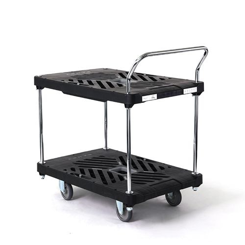 花岡車輌 プラスチック台車 ダンディXシリーズ 2段テーブル サイレント