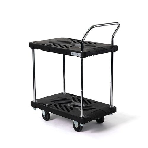 ■ダンディ プラスチック台車 ダンディPシリーズ タイプPA 折りたたみハンドル式 悪路用キャスター(ノーパンクタイヤ) 仕様 W905×D605 UPALSCUP180(2082187) □ダンディ プラスチック台車 ダンディPシリーズ タイプPA 折りたたみ