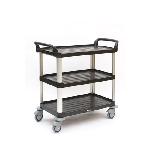 金沢車輌 静音樹脂3段ワゴン ブラック SA-93F Black | タニックス